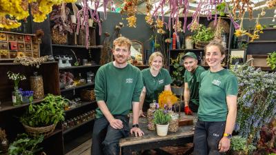 Eden Project horticulture students in Eden's Apothecary garden
